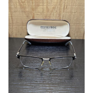 Scott Harris SH-481 C3 Eyeglasses Frames 51-17-138 Black Silver Rectangle Mens